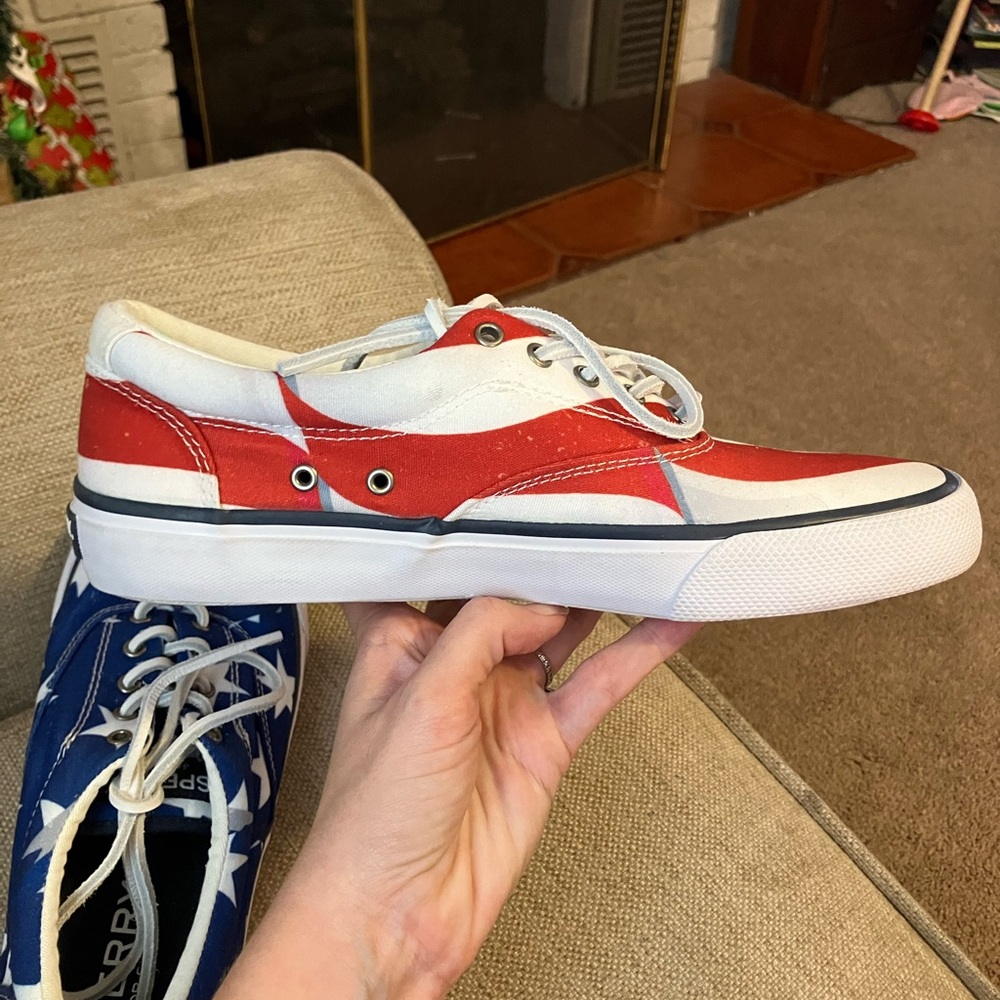 Sperry patriotic red white and blue top sider - Picture 4 of 9